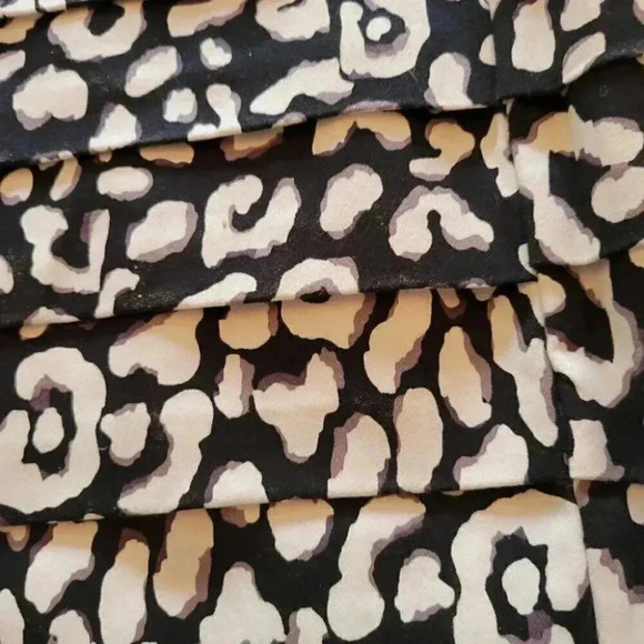 Black & White Animal Print  Pencil Skirt Horizontal Pleats Med - Picture 5 of 8